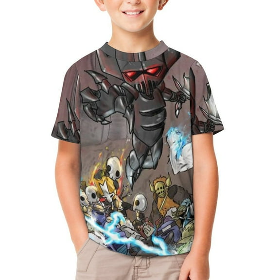 Castle Crashers Unisex T-Shirt for Boys Girls Short Sleeve Sports Top Breathable Blouse 3D Prints Tee Shirts Casual Children Clothing 100CM