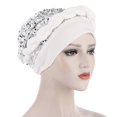 thumbnail image 1 of POINTERTECK Elastic Twisted Beanie Breathable Braid Hat Shiny Sequins Braid Wrap Hat Women Accessory, 1 of 10