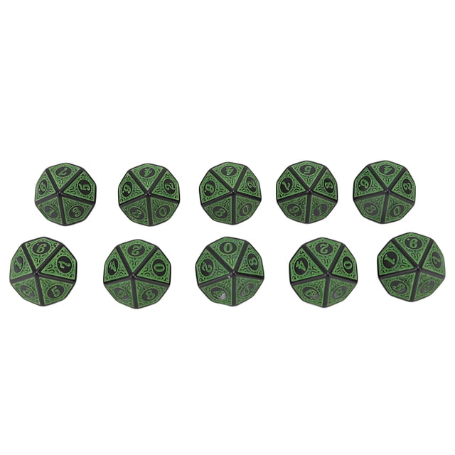 Juego de dados poliédricos de 10 Uds., juego de dados portátil con grabado fino para juegos de rol, juego de mesa de 10 caras
