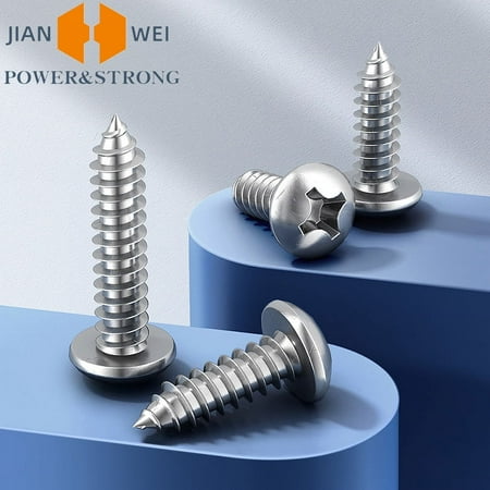 

100/50pcs M1 M1.4 M1.7 M2 M2.6 M3 M4 M5 M6 M8 304 Stainless Steel Cross Phillips Round Head Self Tapping Accessorie Wood Screw