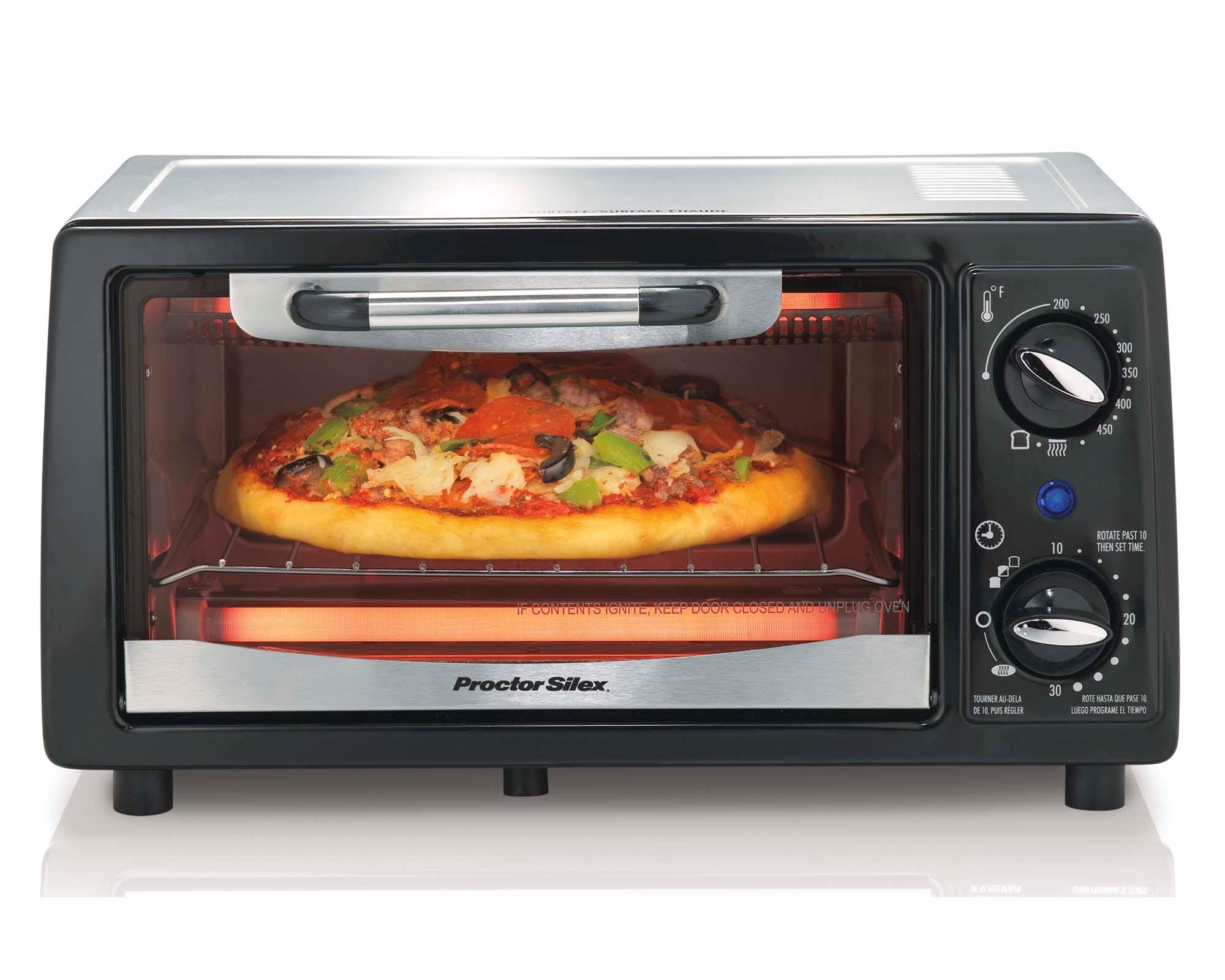 Proctor Silex 31140A 4-Slice Electric Counter-Top Toaster Oven with Timer,  Black (New Open Box) 