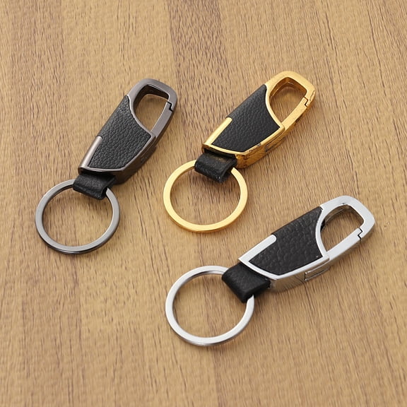 UPOUART Assorted Color Metal Keychain for Men's Durable Auto Keyring with Flexible Buckle 3pcs Set
