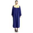 thumbnail image 2 of Yruioon Women Men Choir Robe V-neck Long Sleeve Color Block Zipper Unisex Classic Judge Pastor Gown Blue L, 2 of 6