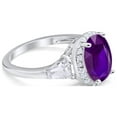 thumbnail image 4 of Vintage Oval & Baguette Engagement Ring Amethyst CZ 925 Sterling Silver Size 6, 4 of 6