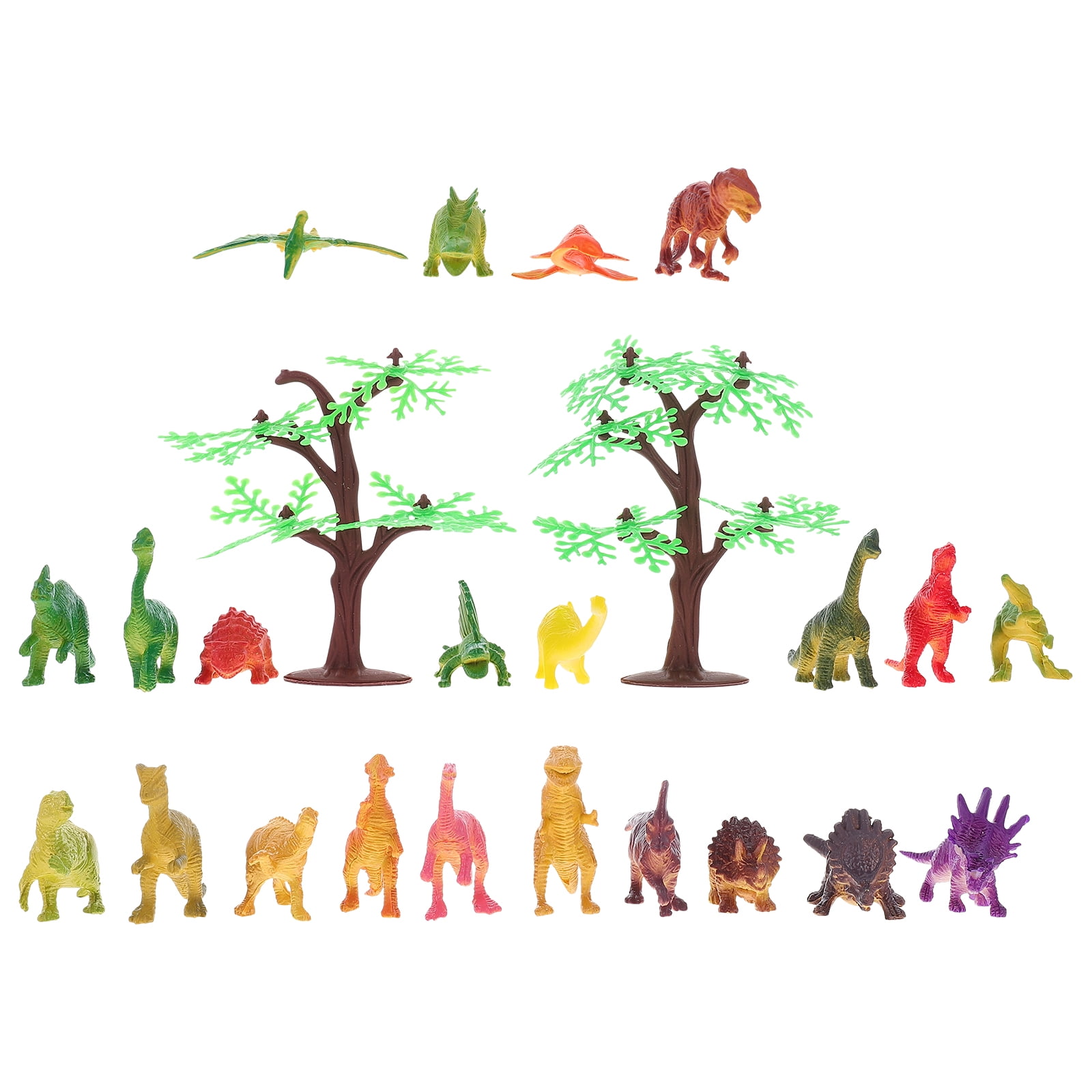 1 Set Mini Dinosaurs Toy Set Small Plastic Dinosaurs Model Mini Tree Model