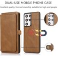 thumbnail image 3 of REQO Phone Case for Samsung Galaxy S21 Ultra Glaxay S21ultra 5G Wallet Detachable Cover with Tempered Glass Screen Protector and Flip Credit Card Holder Cell Gaxaly 21S S 21 21ultra G5 Women Brown, 3 of 7