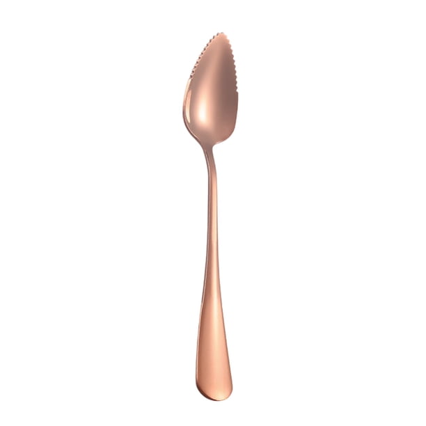 Yhmxh Utensilios de cocina Cuchara raspadora de acero inoxidable, cuchara para barro, suplemento alimenticio para niños, cuchara para fruta, cuchara para barro dentada para el hogar