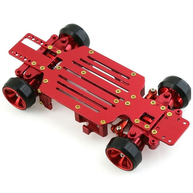 Vogacara Coche de carreras clásico, simulación profesional, marco de transmisión rojo CNC, Kits de Control remoto de Metal RC, juguetes de Kits de construcción modelo marco rojo