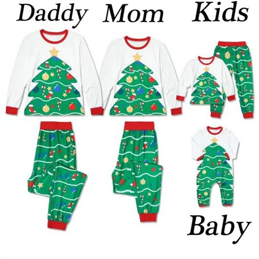 Bagilaanoe - Family Matching Christmas Tree Pajamas PJs Set Xmas