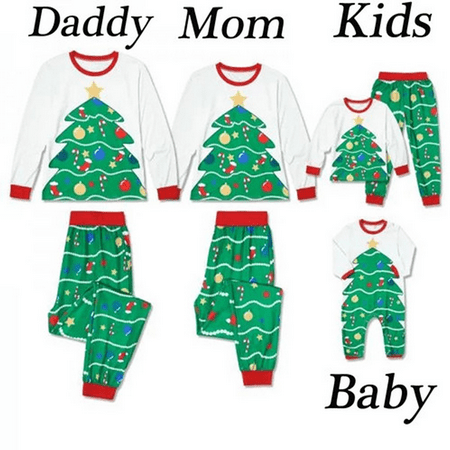 

Bagilaanoe Family Matching Christmas Tree Pajamas PJs Set Xmas Sleepwear Nightwear