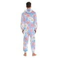 thumbnail image 4 of FORMRS Onesies Pajama for Adults Unisex Hoodie Winter Jumpsuit One Piece Sleepwear, Sizes S-2XL, Pink Daisy, 4 of 7