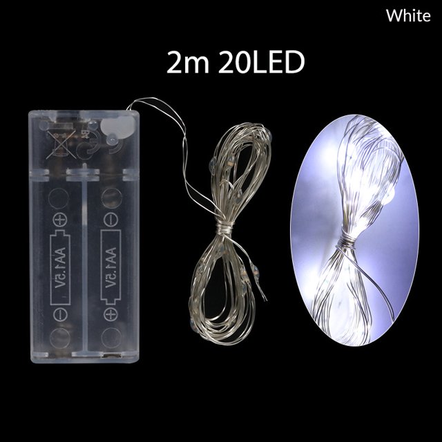 Guirnalda de luces LED de 2 m y 20 LED con forma de copo de nieve de Papá Noel para árbol de Navidad, decoración navideña para el hogar, regalo para niños, Año Nuevo