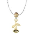 thumbnail image 1 of Delight Jewelry Goldtone Stemmed Rose Mia Monkey Charm Necklace, 1 of 4