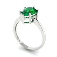 thumbnail image 2 of 2 ct Pear Cut Simulated Emerald Solitaire 14K White Gold Womens Engagement Ring, 2 of 5