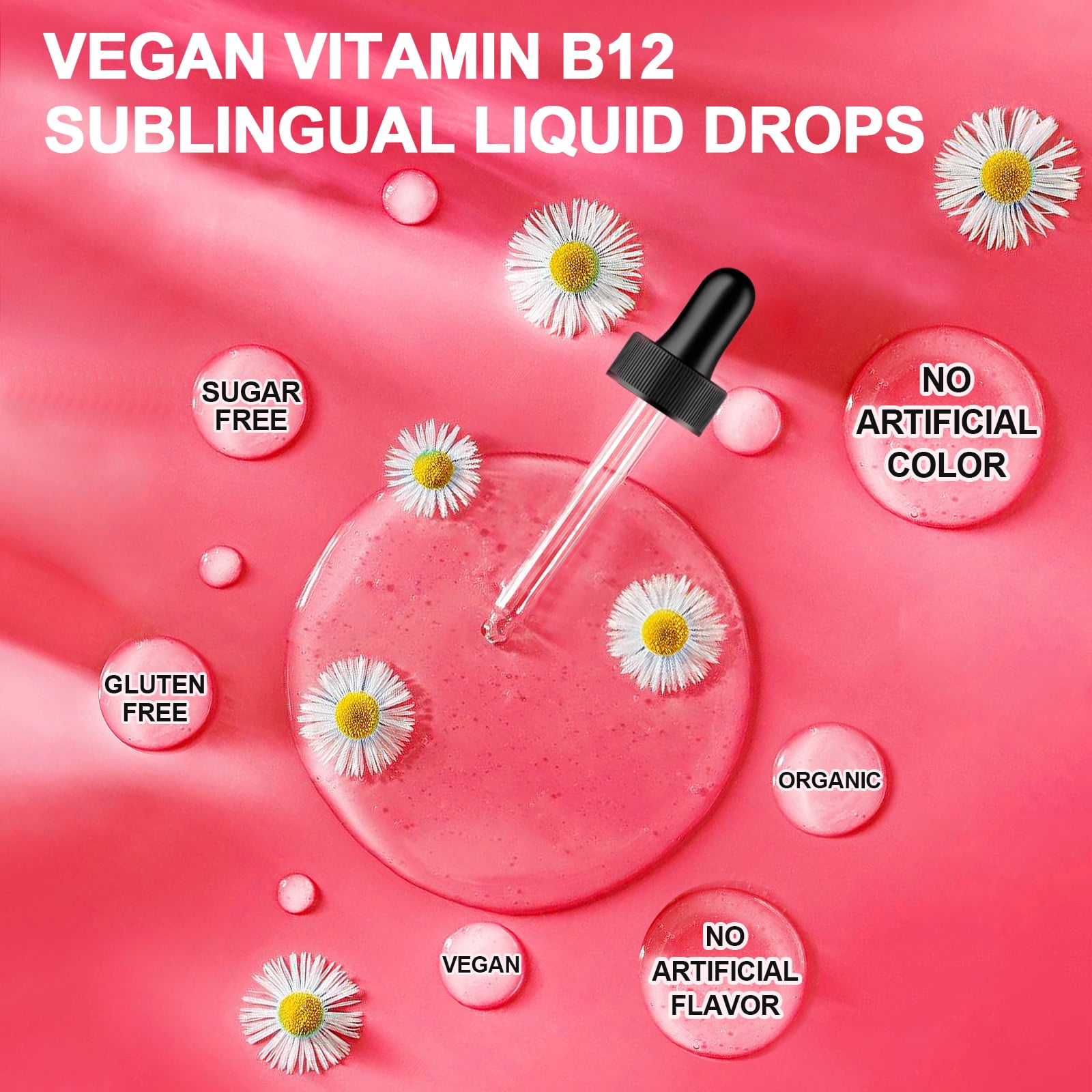(2 Pack)Vitamin B12 Liquid Drops 10000mcg,Support Energy,Nerve* & Immune System,2fl oz