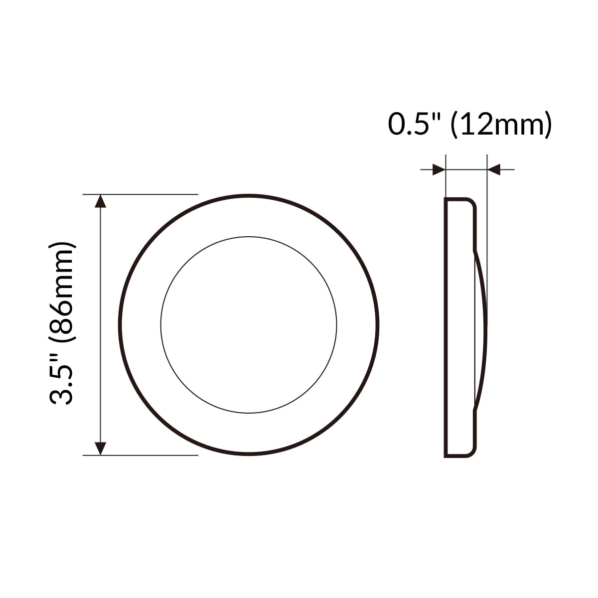 Dream Lighting 3.5" 12V LED Puck Lights, Cool White, 10-Pack, IP66 Waterproof, Surface Mount,Black Shell,for RV Ceiling, Cabinet, Under Counter, Kitchen