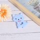 thumbnail image 3 of Juguetes para la dentición del bebé, mordedor de silicona con forma de gato y dibujos animados para bebés y niños, azul, 3 of 11