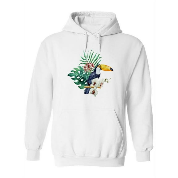Toucan And Leaves Hoodie Women -Image by Shutterstock, Female Medium