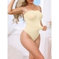 thumbnail image 3 of INSPIRE CHIC Strapless Shapewear for Women Tummy Control Leotard Tube Top Thong Sculpted Bodyshaper with Removable Straps M White, 3 of 4