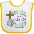 thumbnail image 3 of Inktastic Easter He Has Risen with Cross and Flowers Boys or Girls Baby Bib, 3 of 4