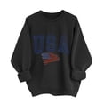 thumbnail image 3 of Uootdi Womens Sweatshirts USA Long Sleeve Crewneck USA Flag Print Loose Fit Weekend Outings Casual Sweatshirts Gift, 3 of 5