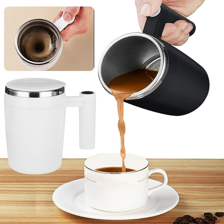 Jytue Self Stirring Mug, 380ml Self Mixing Coffee Cup Rechargeable Auto  Magnetic Coffee Mug with Stir Bar, Electric Stainless Steel Mixing Cup  Suitable for Home Office Coffee Milk Cocoa Chocolate 