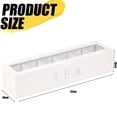 thumbnail image 5 of Caja de madera para guardar té, estilo retro, 6 compartimentos para bolsitas de té, paquetes de azúcar, contenedor de almacenamiento para el hogar con decoración de iluminación transparente, 5 of 5