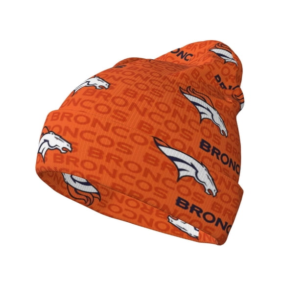 Denver Football Team Print Knitted Hat Soft Stretch Winter Cuff Beanie City Classic Hat for Men Women Game Fans Gifts