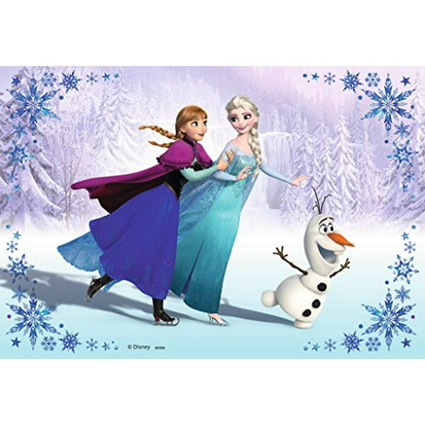 disney frozen anna elsa olaf snowflakes edible cake topper image abpid06085 walmart com