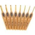 thumbnail image 4 of Crochet Hooks 8 Pieces Crochet Hook Knitting Tools Sweater Ergonomic Aluminum Needles Plastic Handle Brown, 4 of 5