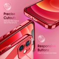 thumbnail image 4 of Crystal Clear Case for iPhone 12, [Not Yellowing] [Camera Protection] [Military Grade Drop Tested] Transparent Shockproof Protective Phone Case Soft Silicone Slim Cover, 6.1 inch, Red, 4 of 16