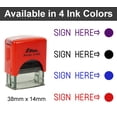 thumbnail image 2 of Printtoo Sign Here Self Inking Rubber Stamp Pre,Inked Office Stamp, Home Office Business Stationery, 38 x 14 mm, Black, 2 of 5