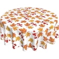 thumbnail image 4 of Fall Tablecloth, Autumn Maple Leaves Round Tablecloth 60 Inch, Thanksgiving Round Table Cloth for Rustic Farmhouse Kitchen Decor, Wipeable Polyester Fabric Table Cover for Outdoor Holiday Party, 4 of 6