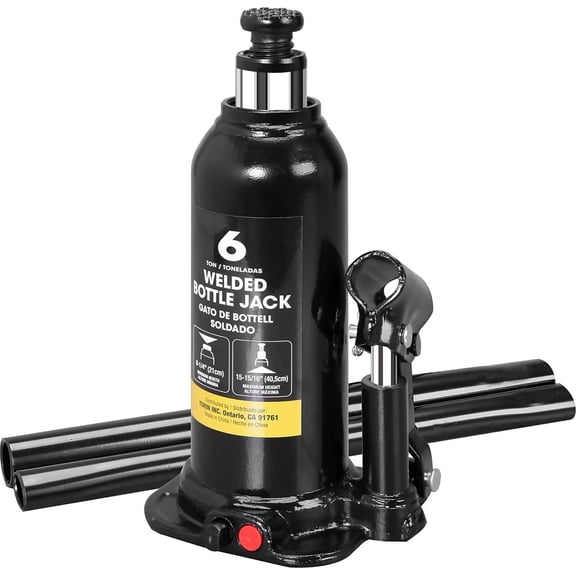 BLACK JACK 6 Ton (12,000 LBs) Capacity Hydraulic Welded Bottle Jack , Black