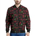 thumbnail image 5 of Chaquetas con cremallera y estampado de cerezas y frutas de dibujos animados para hombre, sudadera con estampado 3D a la moda, chaqueta bomber informal de calle, abrigo de manga larga, 5 of 5