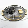thumbnail image 3 of Nordic Style Serving Tray, with Handles Round Vanity Tray for Office Living Room , Gray, 27cm, 3 of 8