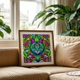 thumbnail image 2 of Cat portrait in flowers - Digital Art Oak Framed Wall Art Print 20 x 20 inches, 2 of 8