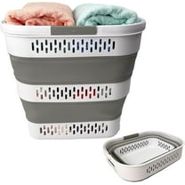 SAMMART 38L(10 Gal) Collapsible Laundry Basket - Foldable Pop-Up Storage Container/Organizer-Portable Space Saving Hamper, Measure 17.5x13.3x15.7/3.8" Expanded/Collapsed