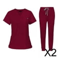 thumbnail image 1 of 2x Conjunto De Uniforme De Enfermería, Camiseta Y Pantalones De Enfermera Para Cosmetología, Peluquero De Mascotas, 1 of 7