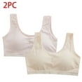 thumbnail image 2 of Girl Sports Bra 2 Pack Girls Training Bra with Pads Seamless Sport Bra for Teen Girls Comfyable Cotton Training Bra 10Y, 2 of 5