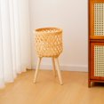thumbnail image 4 of Bamboo Woven Flower Rack Willow Flower Rack Straw Woven Living Room Floor Green Planting Flower Rack Balcony Floor Flower Rack Solid Wood Flower Rack, 4 of 6