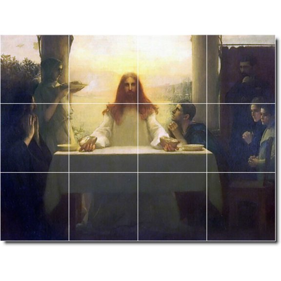 Ceramic Tile Mural-Pascal Dagnan-Bouveret Religious 5. 17" w x 12.75" h using (12) 4.25 x 4.25 ceramic tiles