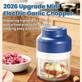 thumbnail image 3 of 2026 Upgrade Electric Garlic Chopper Mini, 320 ml Small Garlic Chopper Mincer with 6 Stainless Steel Blades, Portable Rechargeable Cordless Chopper for Onion, Chili, Ginger, Nuts, Meat & Fruits, 3 of 9
