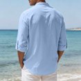 thumbnail image 4 of Kizanda Men Half Button Work Shirt with Chest Pockets Pullover Lightweight Stand Collar Work Comfy Office Shirt Long Sleeve Fall Winter Business Casual Top for Men XL, 4 of 9