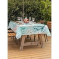 thumbnail image 2 of Outdoor Tablecloth with Umbrella Hole and Zipper, Teal Red Coastal Jellyfish Rectangle Table Cloth 60x84 Inch Waterproof Tablecloth, Summer Nautical Beach Coral Starfish Picnic Table Cover for Patio, 2 of 7