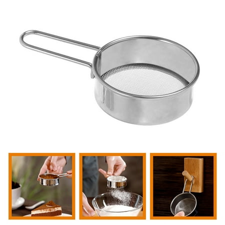 

MERRYHAPY Baking Strainer Flour Sifter Stainless Steel Large Fine Mesh Sieve Silver