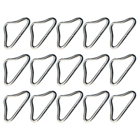 OUNONA 15pcs Trampoline Mat Triangle Ring Set, Durable Metal Triangle Buckles For Trampoline Repair Replacement Trampoline Parts