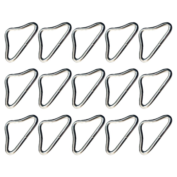 OUNONA 15pcs Trampoline Mat Triangle Ring Set, Durable Metal Triangle Buckles For Trampoline Repair Replacement Trampoline Parts