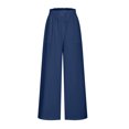 thumbnail image 4 of Diufon Women's Summer Casual Pants Wide Leg Loose Elastic High Waisted Drawstring Dress Pant with Pockets, 4 of 5