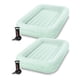 thumbnail image 1 of Intex Juego de cama inflable con colchón de aire de viaje para niños con lados elevados, bomba de mano y bolsa de transporte para viajes de campamento y fiestas de pijamas, (paquete de 2), 1 of 5